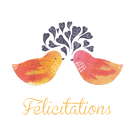 F&eacute;licitations avec des oiseaux amoureux